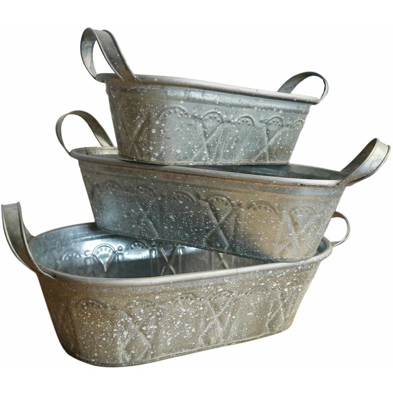 

Jardinera Metálica Decorativa Grey Set De 3