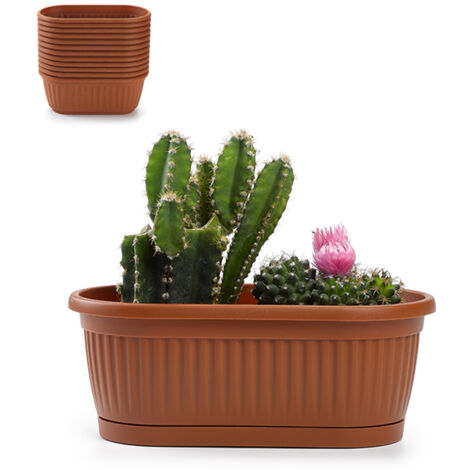 JARDINERA MINI 25X12,5X9,5CM SIN PLATO MARRON