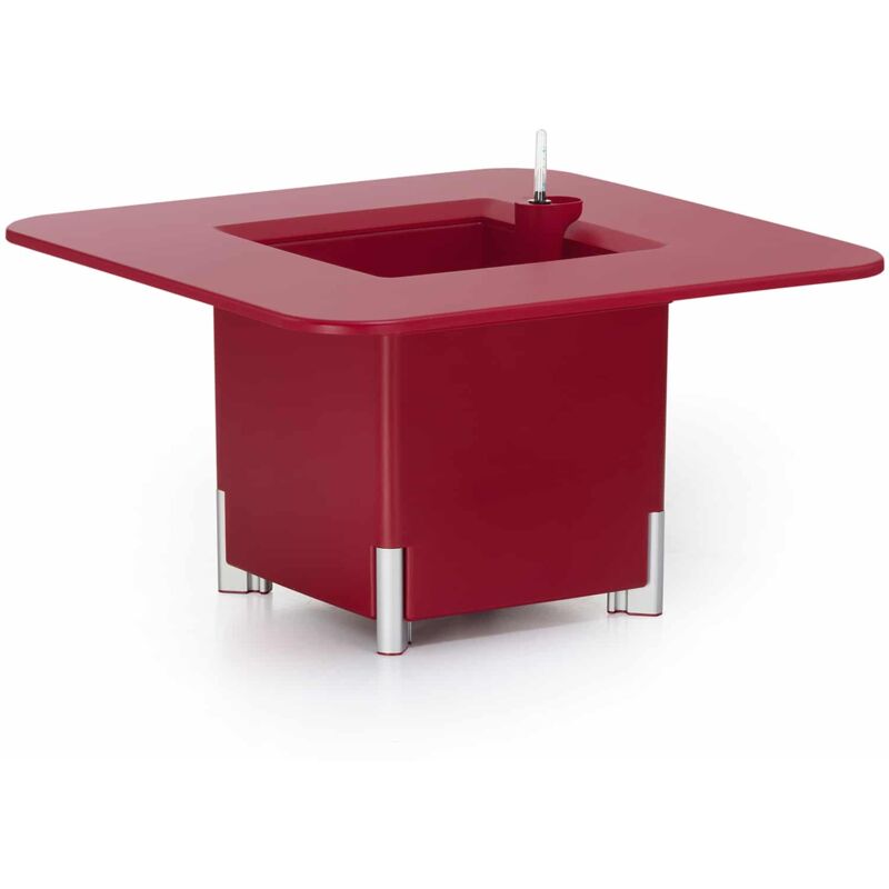 

KIT Mediterraneo 45CR: Jardinera modular cuadrada roja 45h patas aluminio plateadas + mesa cuadrada roja - 49991011544987