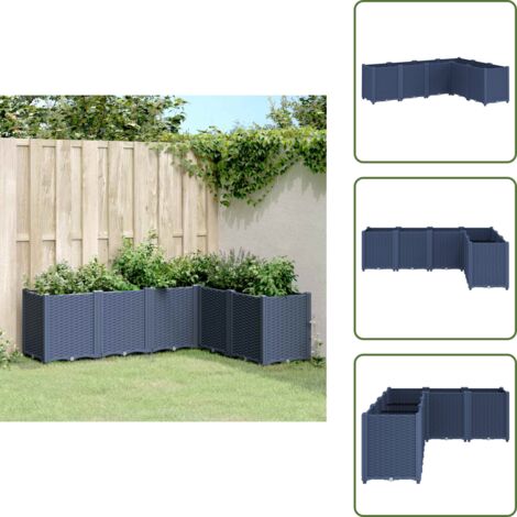 Jardinera modular - vidaXL Jardinera PP azul gris 160x120x53 cm - Jardinera de ratán