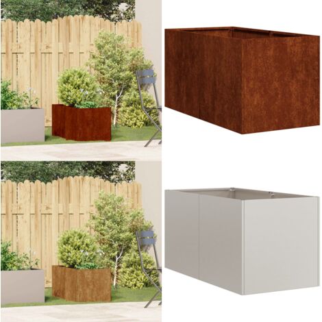 Jardinera oxidada 40x80x40 cm acero corten - Jardinera acero corten - Jardinera exterior