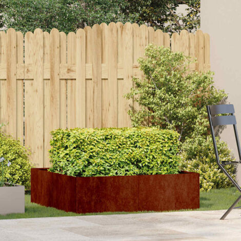 Jardinera oxidada acero corten 100x100x30 cm