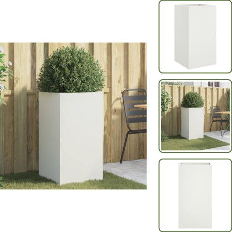 Jardinera para balcones - vidaXL Jardinera acero blanco 42x38x75 cm - Jardinera para patios