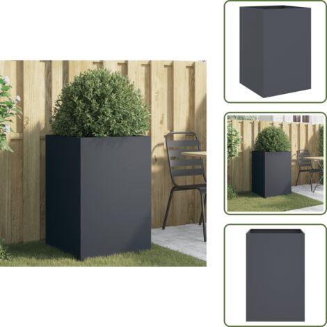 Jardinera para balcones - vidaXL Jardinera acero gris antracita 52x48x75 cm - Jardinera para patios