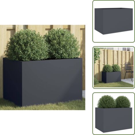 Jardinera para balcones - vidaXL Jardinera acero gris antracita 62x40x39 cm - Jardinera para patios