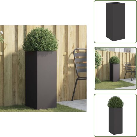 Jardinera para balcones - vidaXL Jardinera acero negro 32x29x75 cm - Jardinera para patios