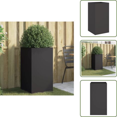 Jardinera para balcones - vidaXL Jardinera acero negro 42x38x75 cm - Jardinera para patios