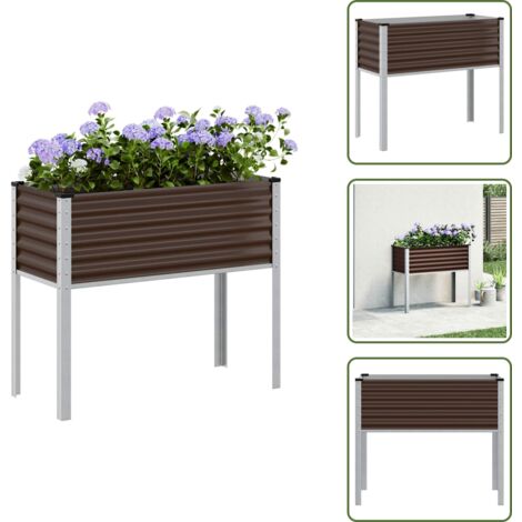 Jardinera para balcones - vidaXL Jardinera de acero marrón 100x45x90 cm - Jardinera para patios
