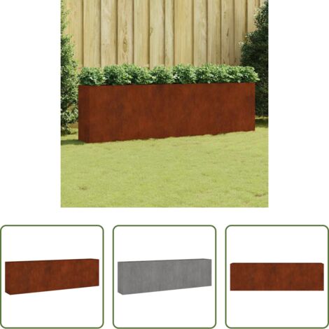 Jardinera para jardín -  Jardinera acero corten 280x40x80 cm