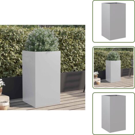 Jardinera para patio - vidaXL Jardinera de acero galvanizado plateado 42x38x75 cm - Jardinera decorativa