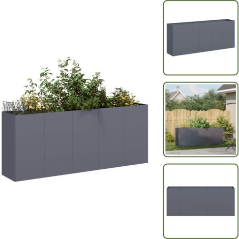 Jardinera para patio - vidaXL Jardinera de acero laminado en frío antracita 200x40x80 cm - Jardinera para balcones