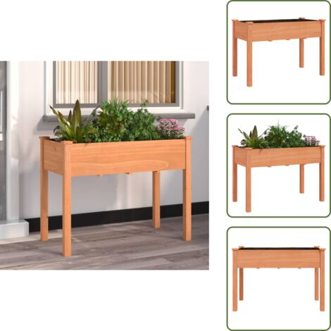 Jardinera para patios - vidaXL Jardinera con forro madera maciza de abeto marrón 118x59x76 cm - Jardinera con forro interior