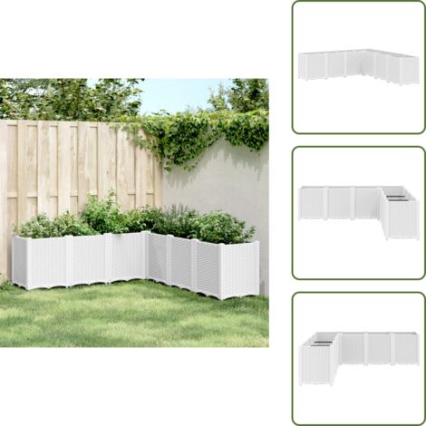 Jardinera para plantas trepadoras - vidaXL Jardinera PP blanco 160x160x53 cm - Jardinera de polipropileno