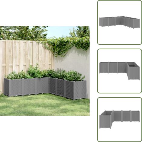 Jardinera para plantas trepadoras - vidaXL Jardinera PP gris claro 160x160x53 cm - Jardinera de polipropileno