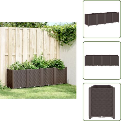 Jardinera para plantas trepadoras - vidaXL Jardinera PP marrón 160x40x53 cm - Jardinera de polipropileno