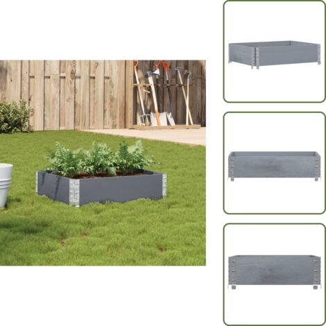 Jardinera para plantas - vidaXL Jardinera de madera maciza de pino gris 80x60 cm - Jardinera para flores