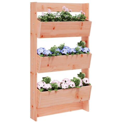 Jardinera pared 3 niveles madera maciza Douglas 60x18,5x110 cm