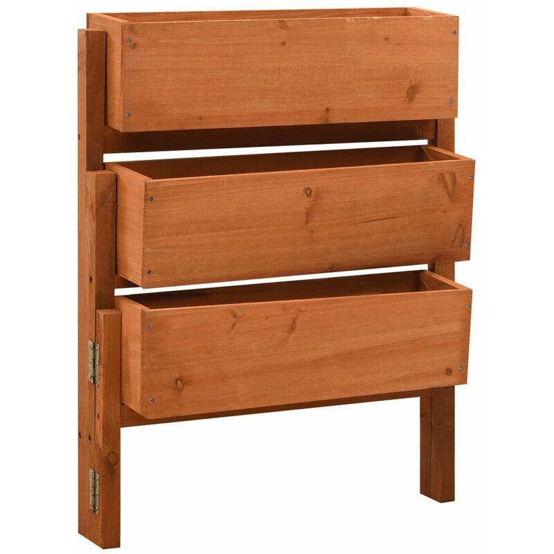 

Jardinera plegable de jardin madera abeto naranja 60x14x75 cm
