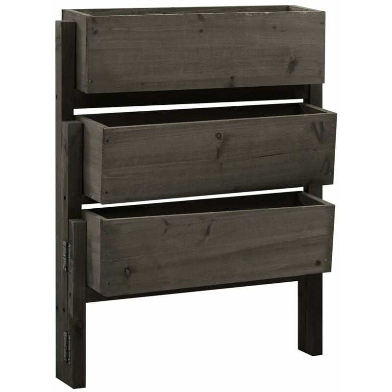 

Jardinera plegable de jardin madera de abeto gris 60x14x75 cm