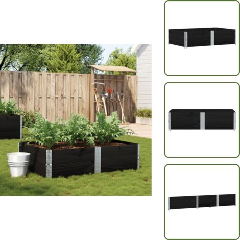 Jardinera plegable - vidaXL Jardinera de madera maciza de pino negra 150x100 cm - Jardinera apilable