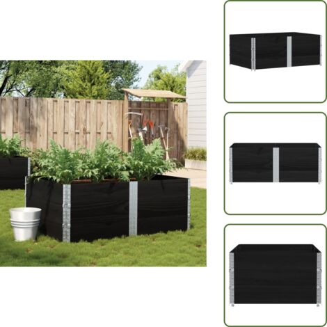 Jardinera plegable - vidaXL Jardinera de madera maciza de pino negra 150x100 cm - Jardinera apilable