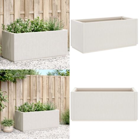Jardinera PP blanco 80x36x35 cm - Jardinera de patio - Jardinera de terraza