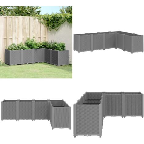 Jardinera PP gris claro 160x120x53 cm - Jardinera de patio - Jardinera de ratán