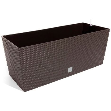 Jardinera Rato 30 litros con riego en color chocolate 60 x 25 x 24 cm