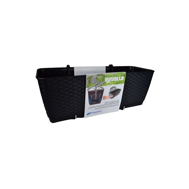 

Deuba Jardinera Ratolla para balcón Maceta incluye ganchos soportes aspecto de Poliratán capacidad 6L 12L color a escoger 49cm - Antracita