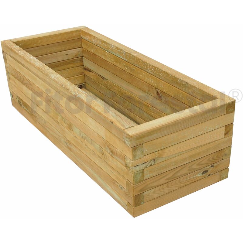

Jardinera rectangular 100x40x35cm de madera tratada