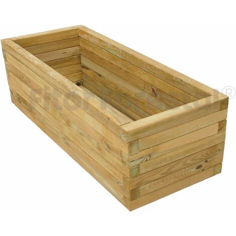 FITOR FORESTAL Jardinera rectangular 100x40x35cm de madera tratada