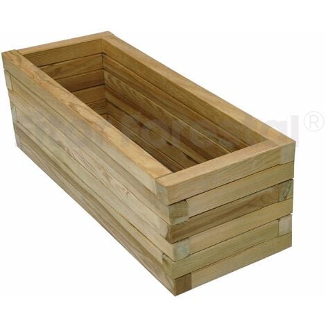 FITOR FORESTAL Jardinera rectangular 80x30x30cm de madera tratada