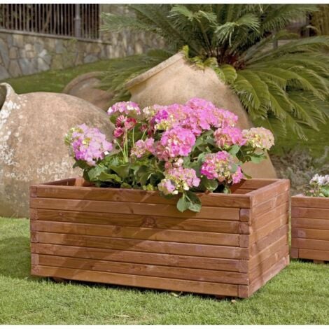 Jardinera rectangular de madera de pino pequeña GAIA Nortene