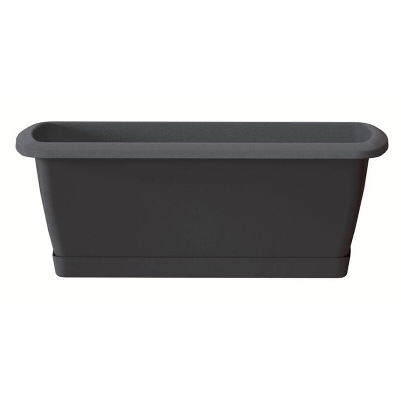 

Prosperplast - Jardinera Respana con soporte de plastico en color antracita 78,6 (largo) x 18,4 (ancho) x 14,5 (alto) cm
