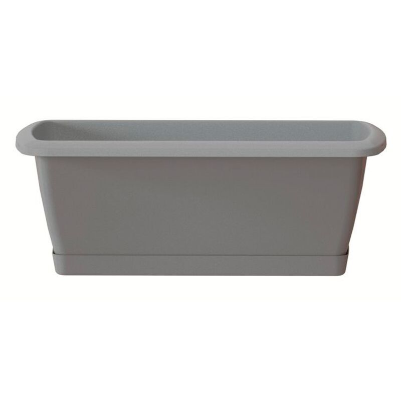 

Jardinera Respana con soporte de plastico en color gris piedra 59 (largo) x 18,4 (ancho) x 14,5 (alto) cm