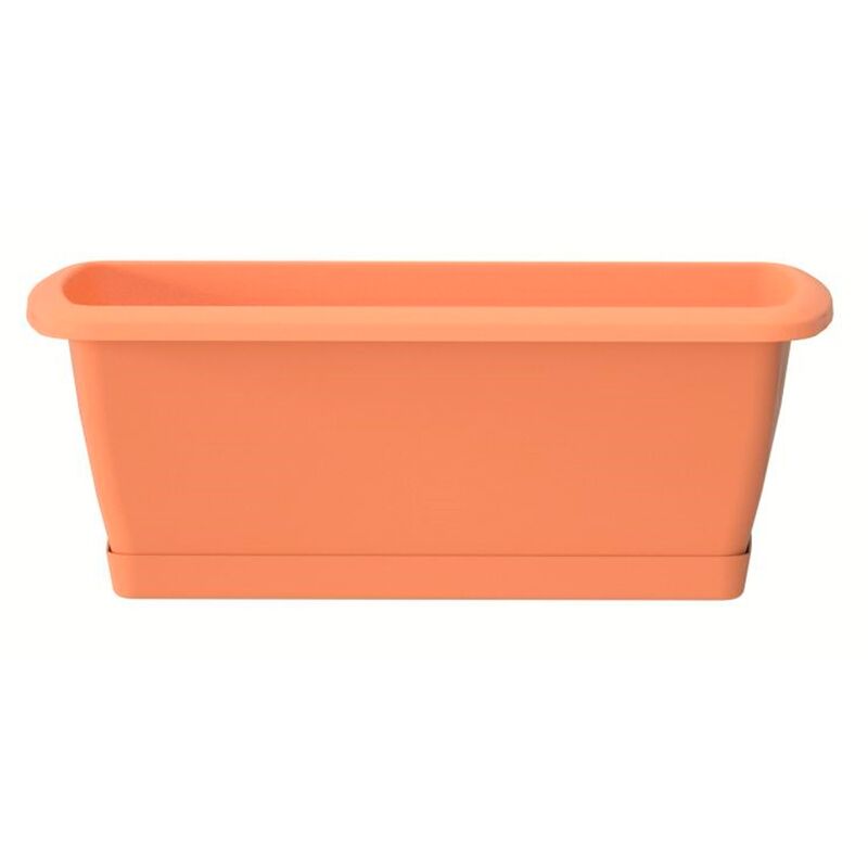 

Prosperplast - Jardinera Respana con soporte de plastico en color terracota 39,2 (largo) x 18,4 (ancho) x 14,5 (alto) cm