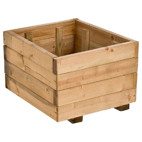 JARDINERA RUSTICA MADERA 40X40X27 CM
