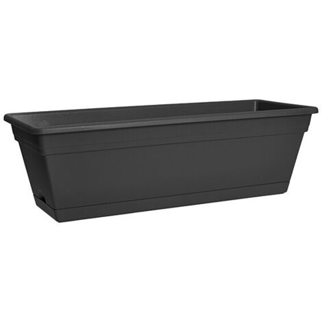 JARDINERA SUELO + BANDEJA ANTRACITA - 60 CM