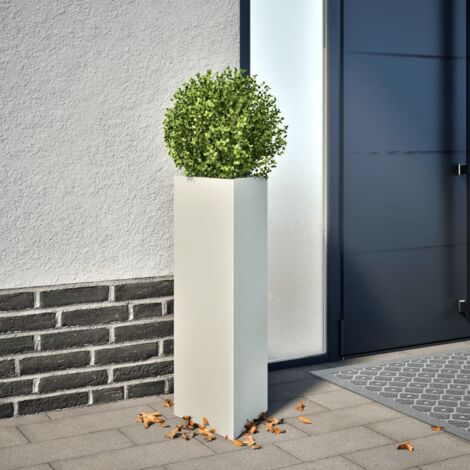 Jardinera triangular acero blanco 30x26x75 cm vidaXL
