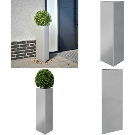 Jardinera triangular acero galvanizado 30x26x75 cm - Maceta para plantas - Jardinera acero galvanizado