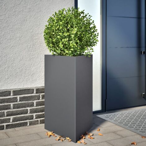 Jardinera triangular acero gris antracita 50x43x75 cm vidaXL