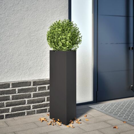 Jardinera triangular acero negro 30x26x75 cm vidaXL