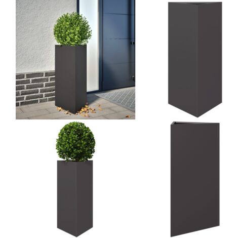 Jardinera triangular acero negro 40x34,5x70 cm - Macetero de jardín - Jardinería al aire libre