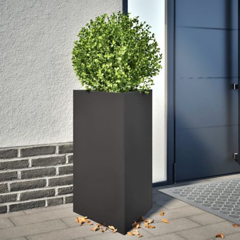 Jardinera triangular acero negro 50x43x75 cm