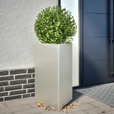 Jardinera triangular de acero inoxidable 50x43x75 cm
