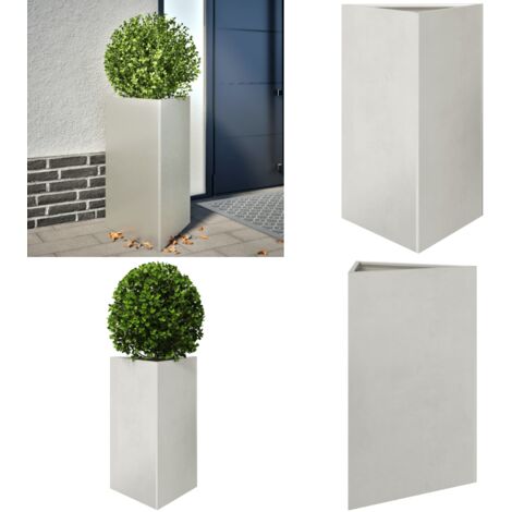 Jardinera triangular de acero inoxidable 50x43x75 cm - Macetero de jardín - Jardinera de acero inoxidable