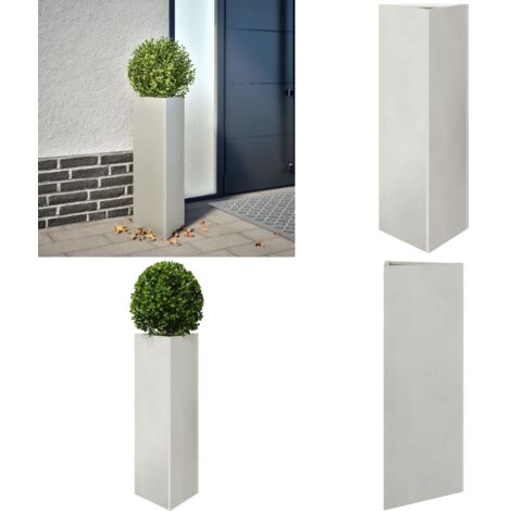 Jardinera trianngular de acero inoxidable 30x26x75 cm - Macetero de jardín - Jardinera de acero inoxidable