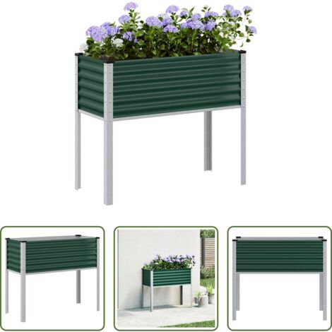 Jardinera verde -  Jardinera de jardín verde 100x45x90 cm acero