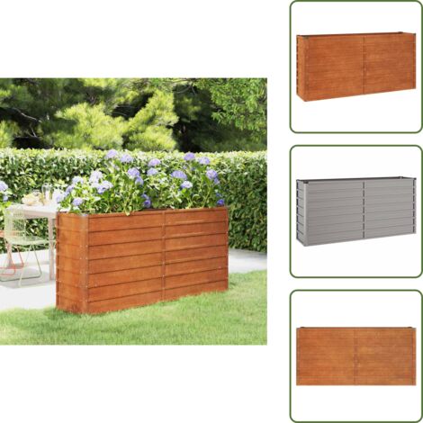 Jardinera - vidaXL Arriate oxidado de acero corten 160x40x77 cm - Plantas