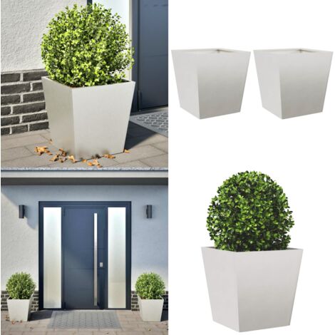 Jardineras 2 unidades acero inoxidable 40x40x40 cm - Maceteros para jardín - Macetas para plantas
